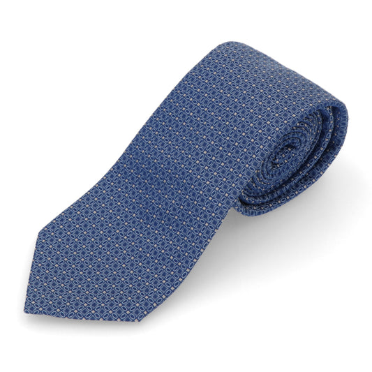 【新品】ランバン LANVIN ネクタイ メンズ SILK TIE ブルー シルク ブランドネクタイ 幾何学模様 柄物アイテム 31LVNT210602