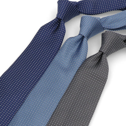 ランバン LANVIN ネクタイ メンズ SILK TIE ネイビー ブルー グレー シルク ブランドネクタイ 幾何学模様 柄物アイテム 32LVNT305901