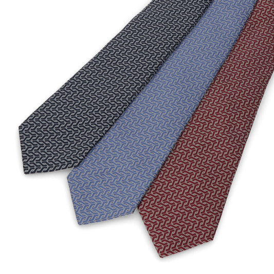 ランバン LANVIN ネクタイ メンズ SILK TIE レッド ブルー ネイビー シルク ブランドネクタイ 幾何学模様 柄物アイテム 32LVNT306801