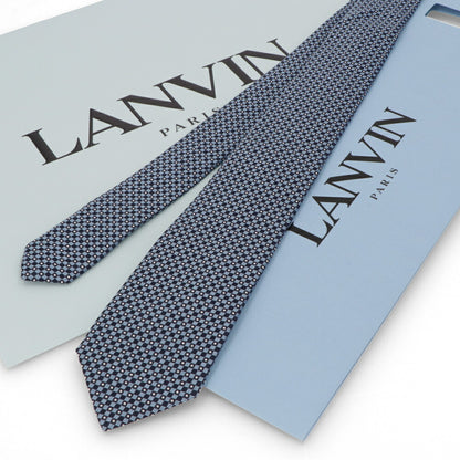 ランバン LANVIN ネクタイ メンズ SILK TIE ブルー シルク ブランドネクタイ 幾何学模様 柄物アイテム 32LVNT310001