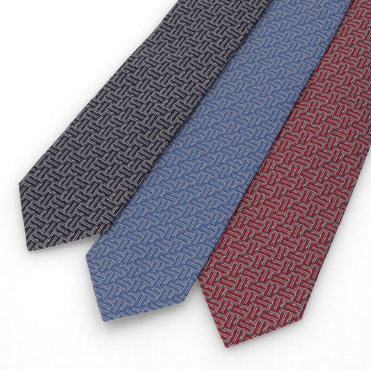 ランバン LANVIN ネクタイ メンズ SILK TIE ブルー ネイビー レッド シルク ブランドネクタイ 幾何学模様 柄物アイテム 32LVNT312101