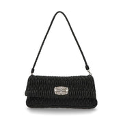 【中古/ABランク】 MIU MIU ミュウ ミュウ レディース バッグ ショルダーバッグ ナッパクリスタル ブラック ロゴ 5BD233