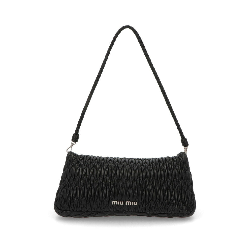 【中古/ABランク】 MIU MIU ミュウ ミュウ レディース バッグ ショルダーバッグ ナッパクリスタル ブラック ロゴ 5BD233