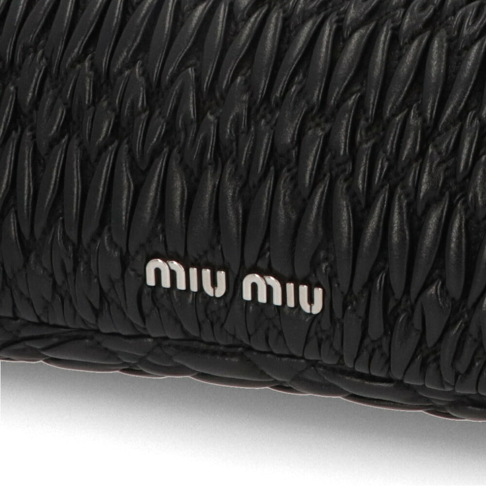 【中古/ABランク】 MIU MIU ミュウ ミュウ レディース バッグ ショルダーバッグ ナッパクリスタル ブラック ロゴ 5BD233