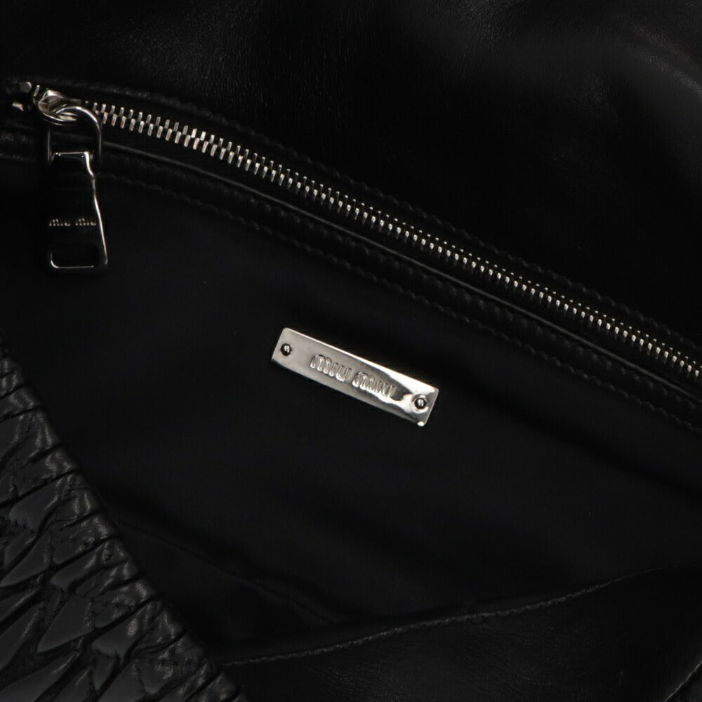 【中古/ABランク】 MIU MIU ミュウ ミュウ レディース バッグ ショルダーバッグ ナッパクリスタル ブラック ロゴ 5BD233