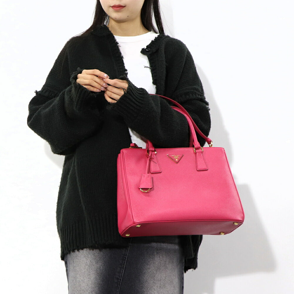 PRADA ハンドバッグ ガレリア ピンク Sランク