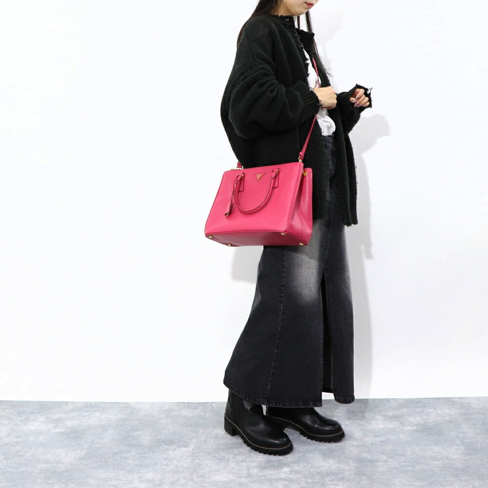 PRADA ハンドバッグ ガレリア ピンク Sランク