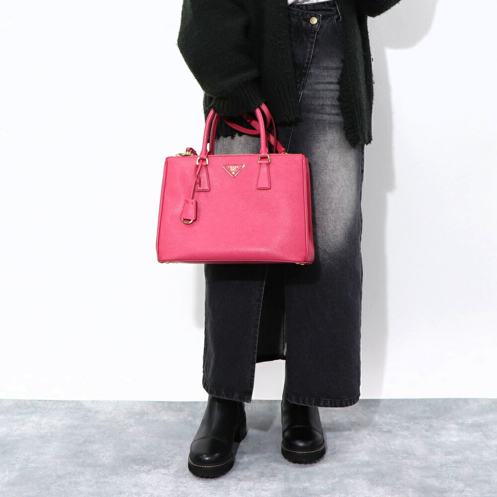 PRADA ハンドバッグ ガレリア ピンク Sランク