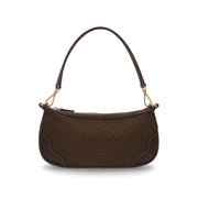 【中古/Bランク】 PRADA プラダ レディース バッグ ショルダーバッグ ブラウン系 キャンバス シリアルあり ホーボーバッグ ロゴ