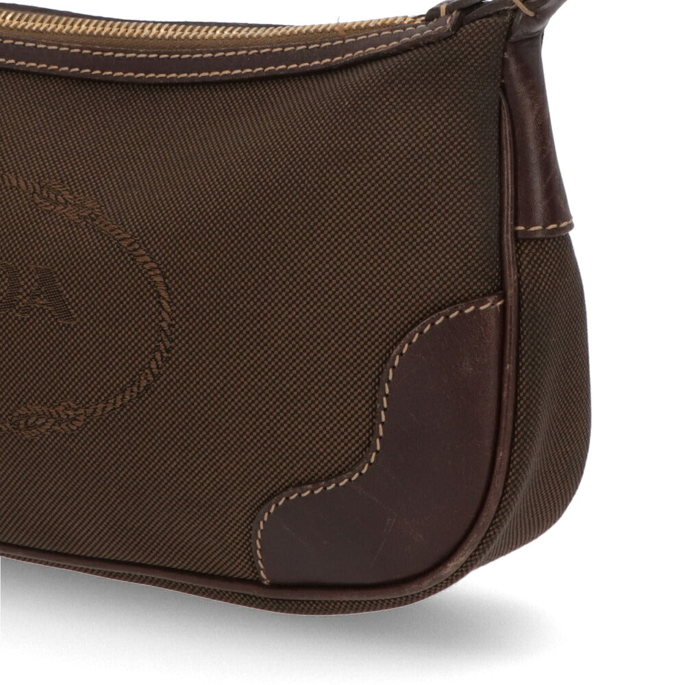 【中古/Bランク】 PRADA プラダ レディース バッグ ショルダーバッグ ブラウン系 キャンバス シリアルあり ホーボーバッグ ロゴ