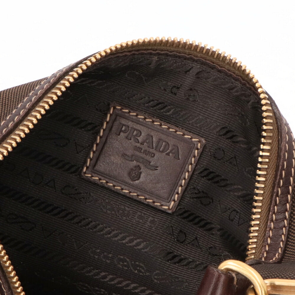 【中古/Bランク】 PRADA プラダ レディース バッグ ショルダーバッグ ブラウン系 キャンバス シリアルあり ホーボーバッグ ロゴ