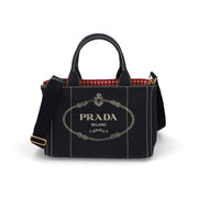 【中古/新品同様】PRADA プラダ レディース ハンドバッグ カナパトートバッグ ネイビー キャンバス シリアルあり 1BG439