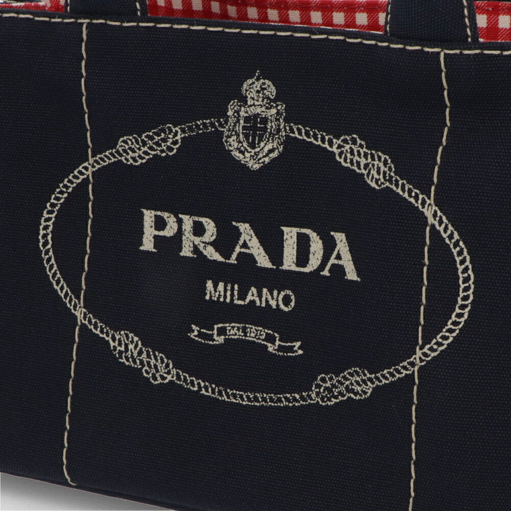 【中古/新品同様】PRADA プラダ レディース ハンドバッグ カナパトートバッグ ネイビー キャンバス シリアルあり 1BG439
