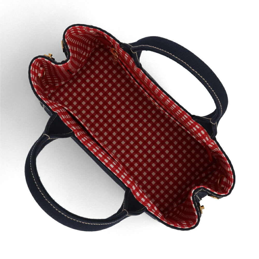 【中古/新品同様】PRADA プラダ レディース ハンドバッグ カナパトートバッグ ネイビー キャンバス シリアルあり 1BG439