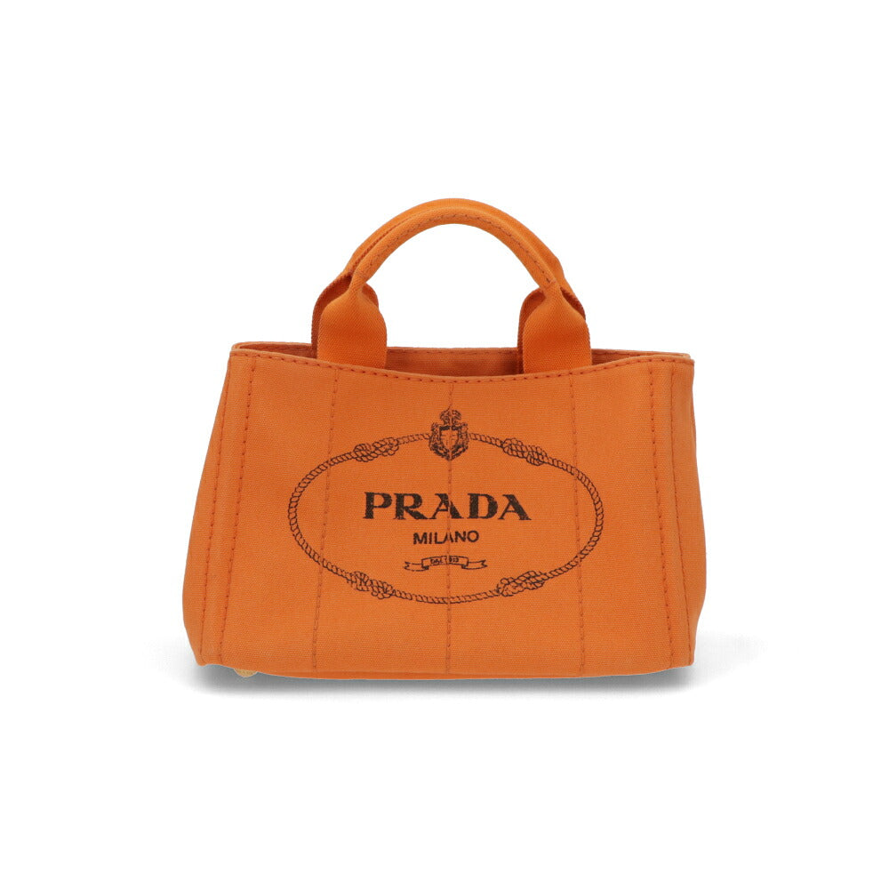 【中古/ABランク】 PRADA プラダ レディース バッグ トートバッグ カナパミニ オレンジ キャンバス シリアルあり トライアングルロゴ