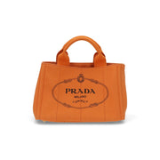 【中古/ABランク】 PRADA プラダ レディース バッグ トートバッグ カナパミニ オレンジ キャンバス シリアルあり トライアングルロゴ
