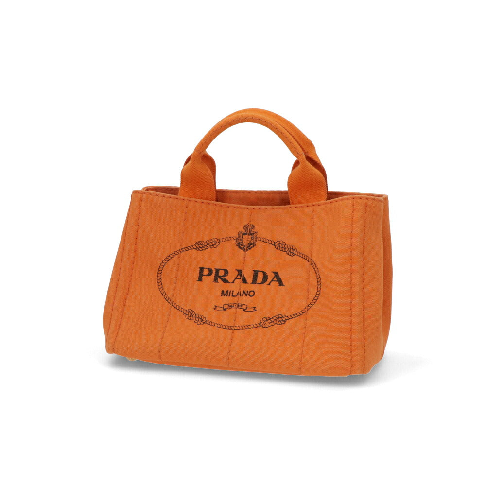 【中古/ABランク】 PRADA プラダ レディース バッグ トートバッグ カナパミニ オレンジ キャンバス シリアルあり トライアングルロゴ