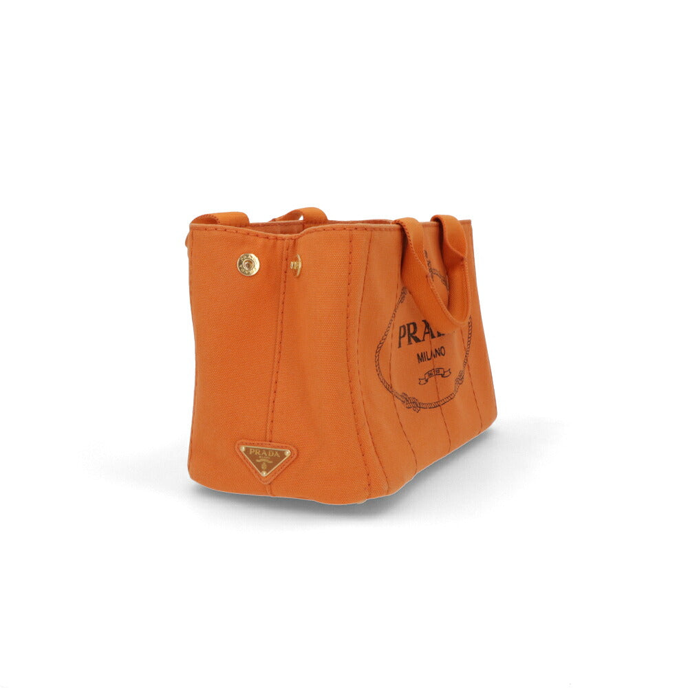 【中古/ABランク】 PRADA プラダ レディース バッグ トートバッグ カナパミニ オレンジ キャンバス シリアルあり トライアングルロゴ