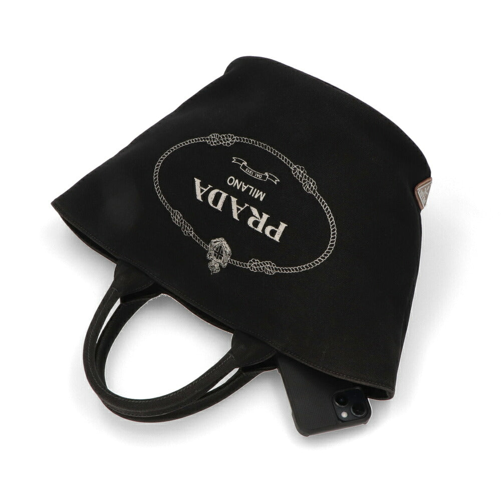 【中古/ABランク】PRADA プラダ レディース トートバッグ カナパ ブラック キャンバス シリアルあり ヴィンテージ 1BG186