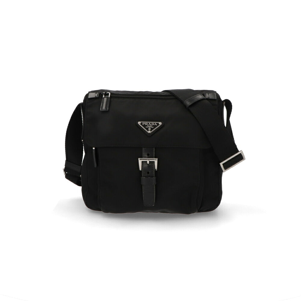 【中古/Bランク】 PRADA プラダ ユニセックス バッグ ショルダーバッグ ブラック ナイロン シリアルあり トライアングルロゴ 1BD994 RV44 B1M