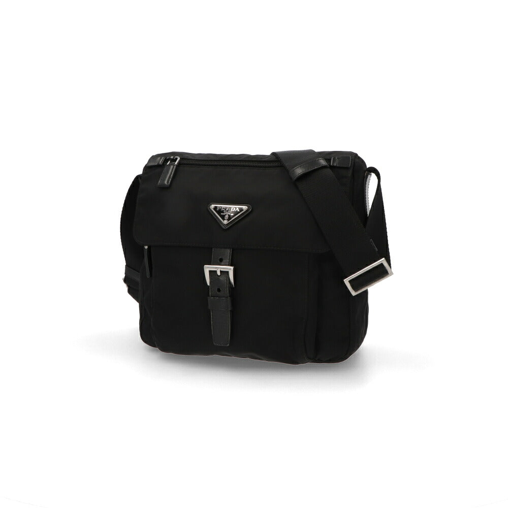 【中古/Bランク】 PRADA プラダ ユニセックス バッグ ショルダーバッグ ブラック ナイロン シリアルあり トライアングルロゴ 1BD994 RV44 B1M