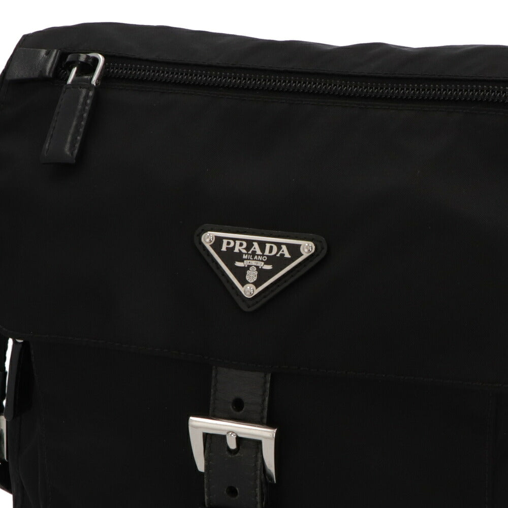 【中古/Bランク】 PRADA プラダ ユニセックス バッグ ショルダーバッグ ブラック ナイロン シリアルあり トライアングルロゴ 1BD994 RV44 B1M