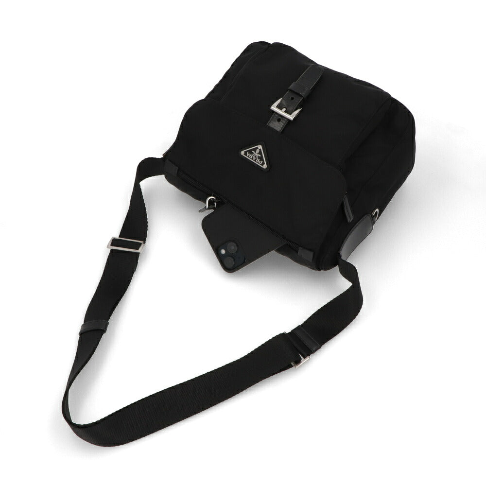 【中古/Bランク】 PRADA プラダ ユニセックス バッグ ショルダーバッグ ブラック ナイロン シリアルあり トライアングルロゴ 1BD994 RV44 B1M