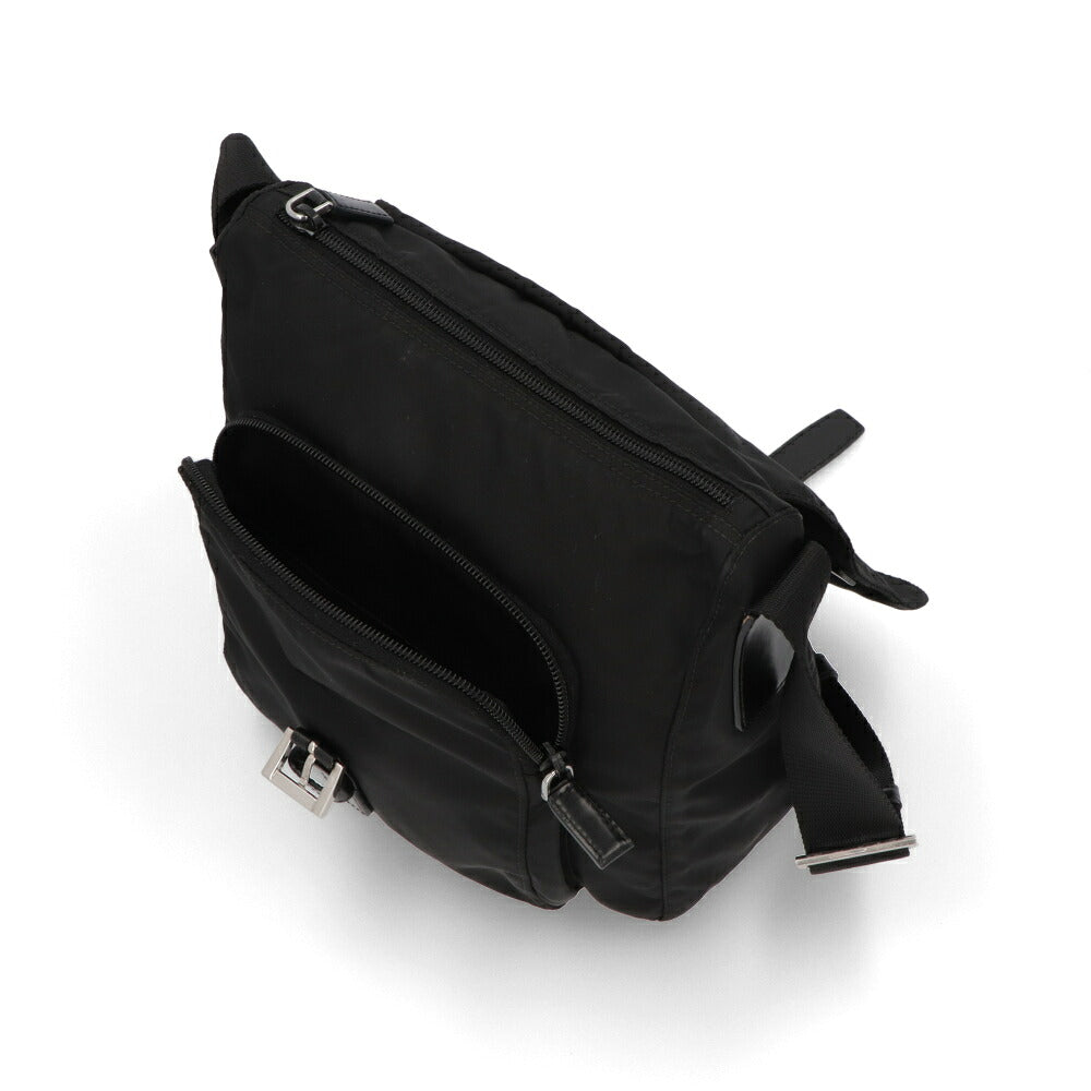 【中古/Bランク】 PRADA プラダ ユニセックス バッグ ショルダーバッグ ブラック ナイロン シリアルあり トライアングルロゴ 1BD994 RV44 B1M