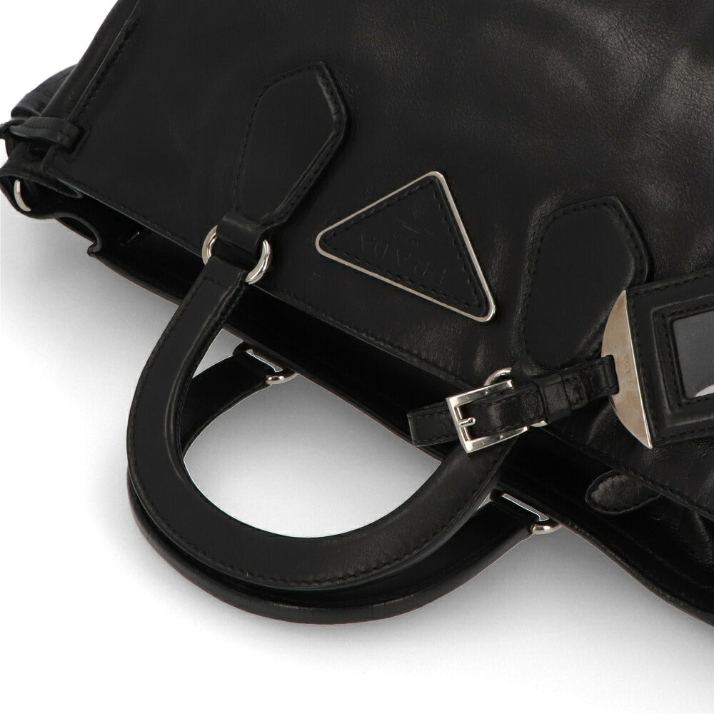 【中古/Bランク】 PRADA プラダ レディース バッグ ハンドバッグ ブラック ナッパレザー シリアルあり ヴィンテージ BN1171