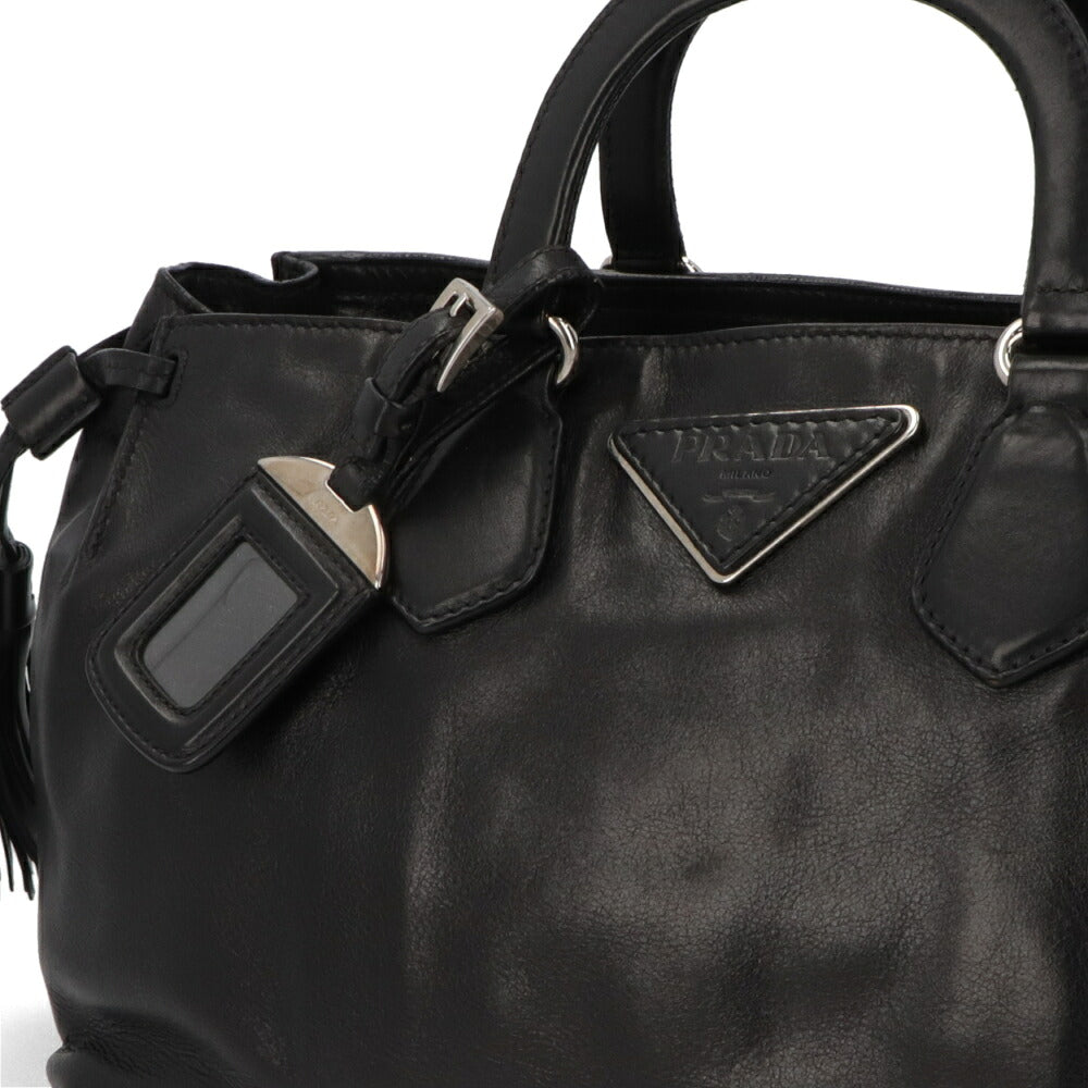 【中古/Bランク】 PRADA プラダ レディース バッグ ハンドバッグ ブラック ナッパレザー シリアルあり ヴィンテージ BN1171