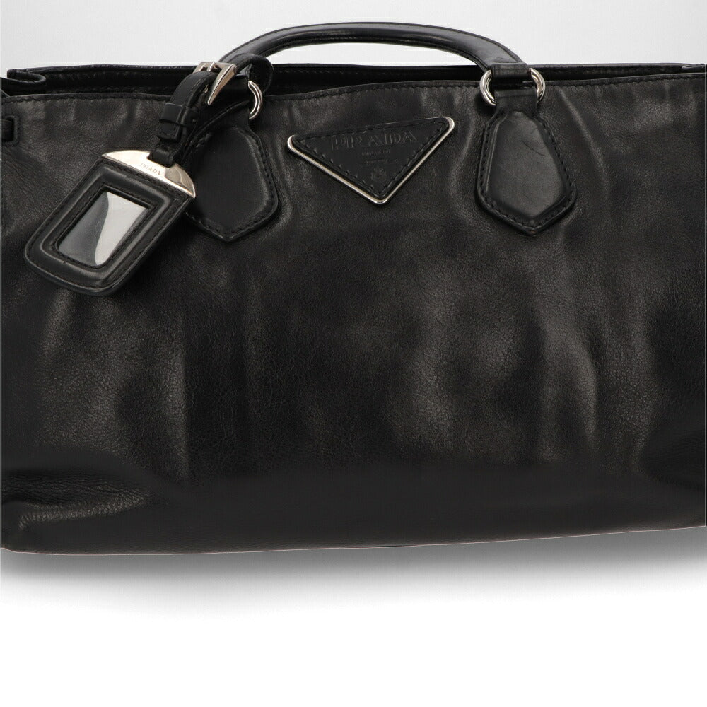 【中古/Bランク】 PRADA プラダ レディース バッグ ハンドバッグ ブラック ナッパレザー シリアルあり ヴィンテージ BN1171