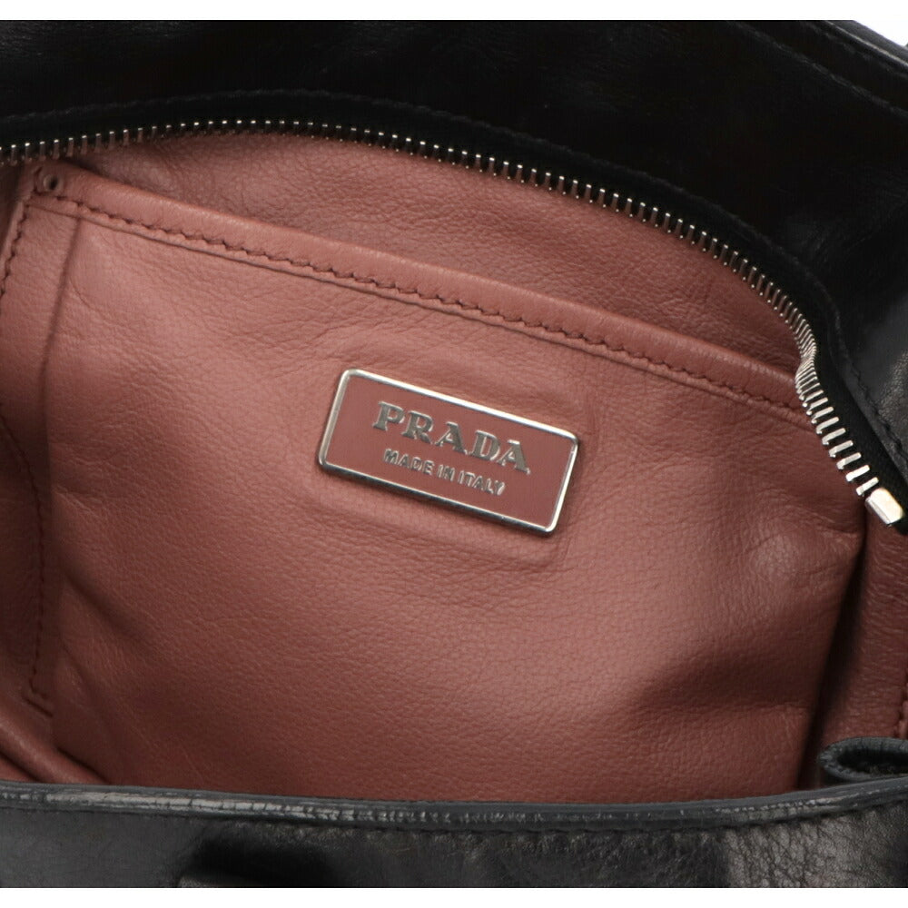 【中古/Bランク】 PRADA プラダ レディース バッグ ハンドバッグ ブラック ナッパレザー シリアルあり ヴィンテージ BN1171
