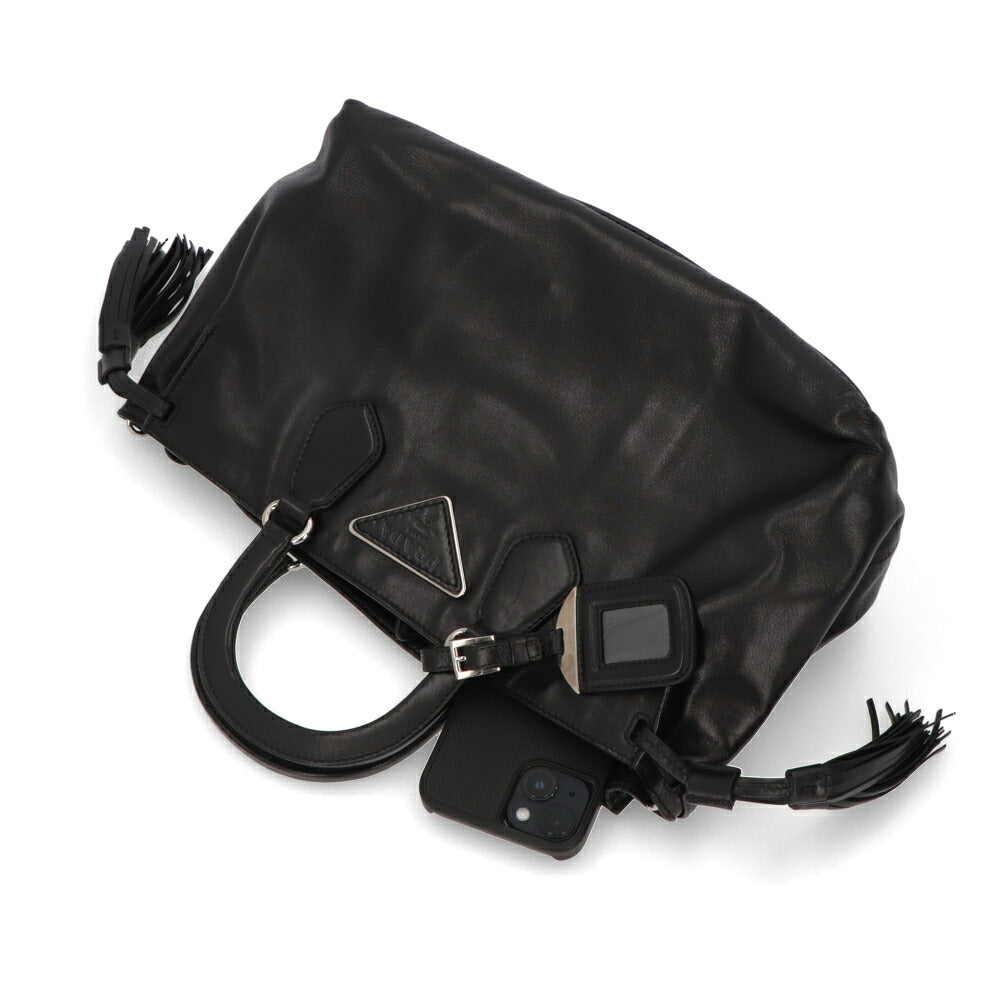 【中古/Bランク】 PRADA プラダ レディース バッグ ハンドバッグ ブラック ナッパレザー シリアルあり ヴィンテージ BN1171