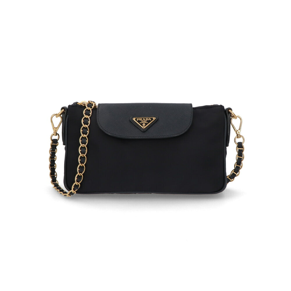 【中古/Aランク】 PRADA プラダ レディース バッグ ショルダーバッグ ネイビー ナイロン カーフレザー シリアルあり ミニバッグ 1BH085