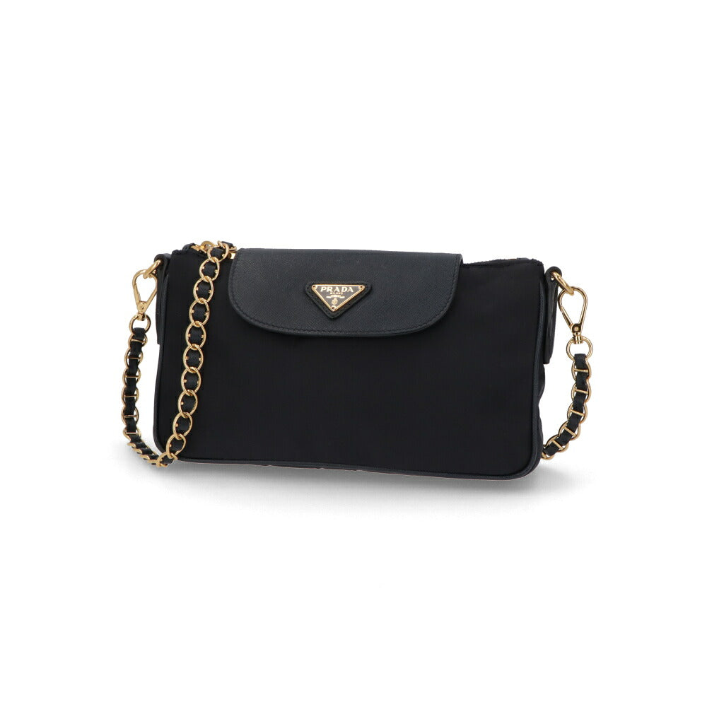 【中古/Aランク】 PRADA プラダ レディース バッグ ショルダーバッグ ネイビー ナイロン カーフレザー シリアルあり ミニバッグ 1BH085