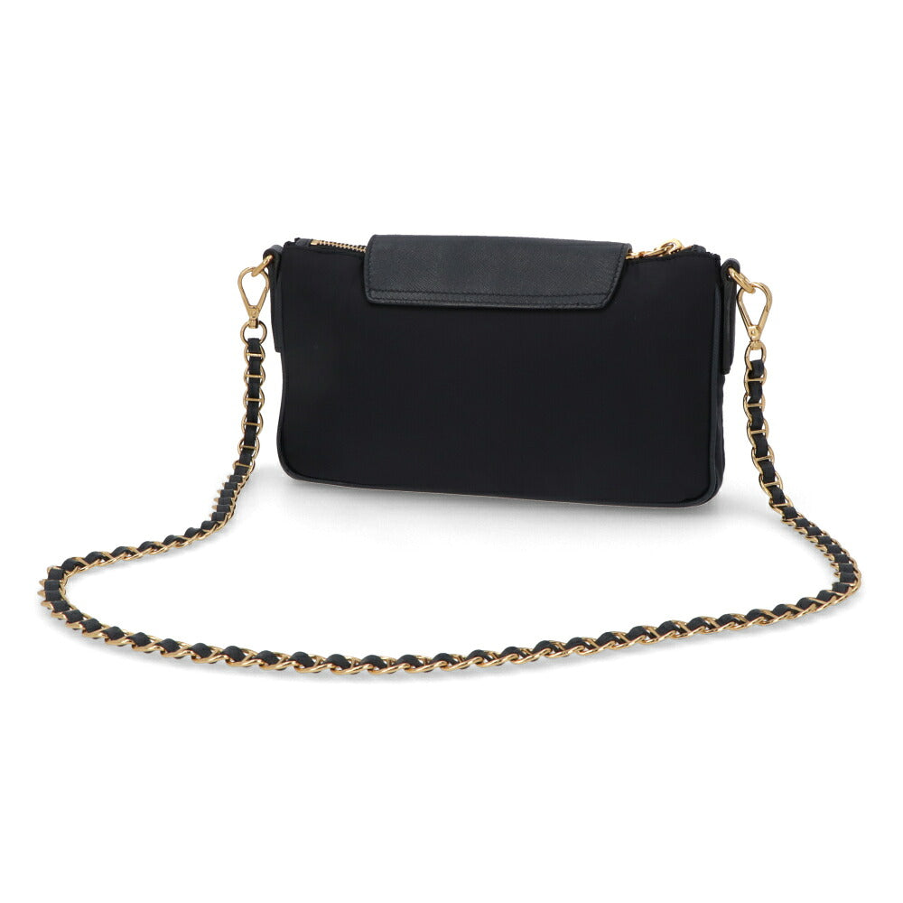 【中古/Aランク】 PRADA プラダ レディース バッグ ショルダーバッグ ネイビー ナイロン カーフレザー シリアルあり ミニバッグ 1BH085