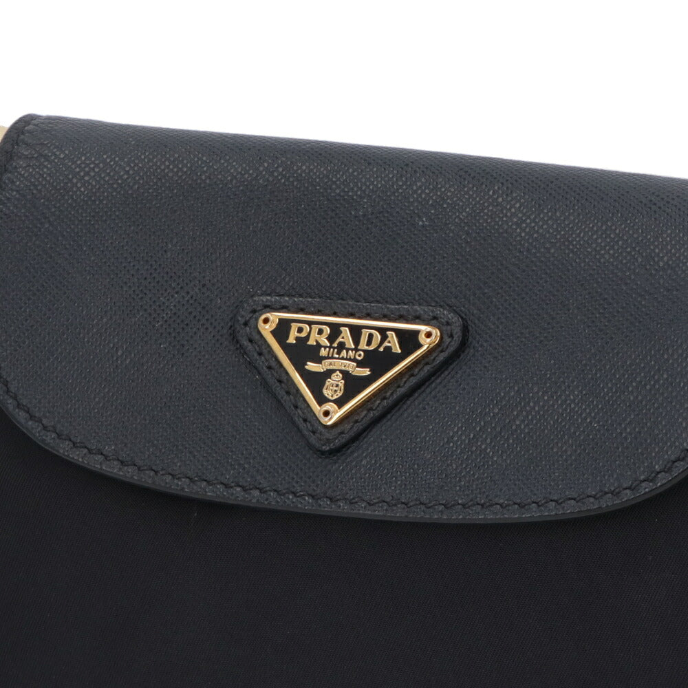 【中古/Aランク】 PRADA プラダ レディース バッグ ショルダーバッグ ネイビー ナイロン カーフレザー シリアルあり ミニバッグ 1BH085