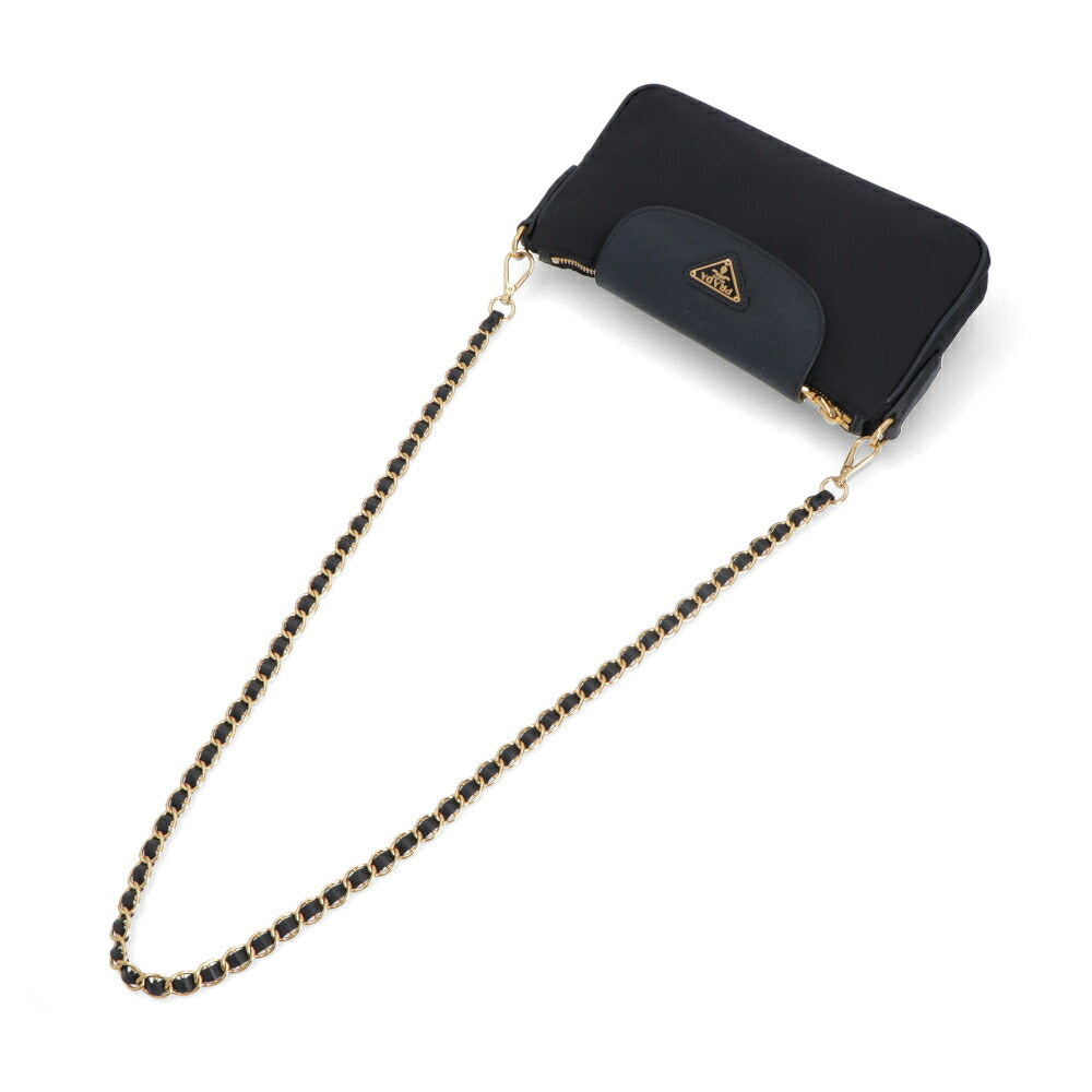 【中古/Aランク】 PRADA プラダ レディース バッグ ショルダーバッグ ネイビー ナイロン カーフレザー シリアルあり ミニバッグ 1BH085