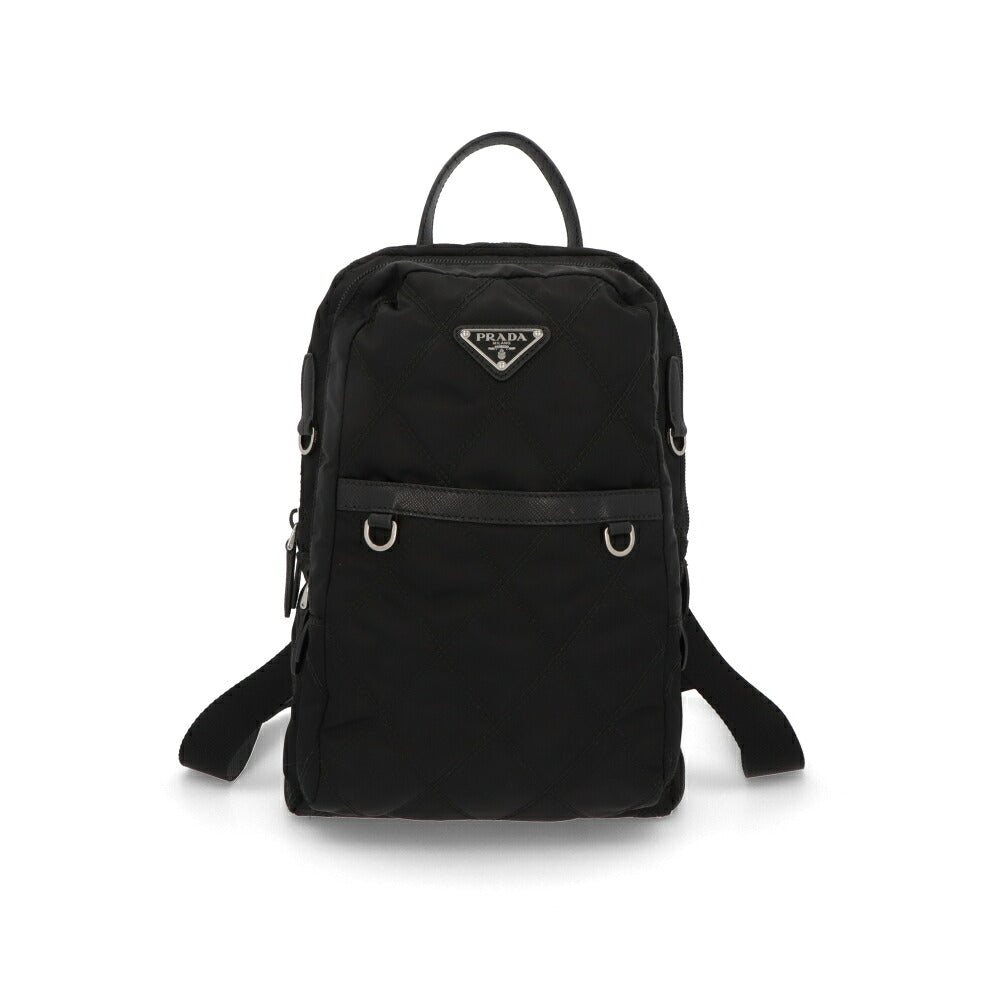 【中古/ABランク】 PRADA プラダ レディース バッグ リュック・デイパック ブラック ナイロン シリアルあり バックパック トライアングルロゴ 1BZ017