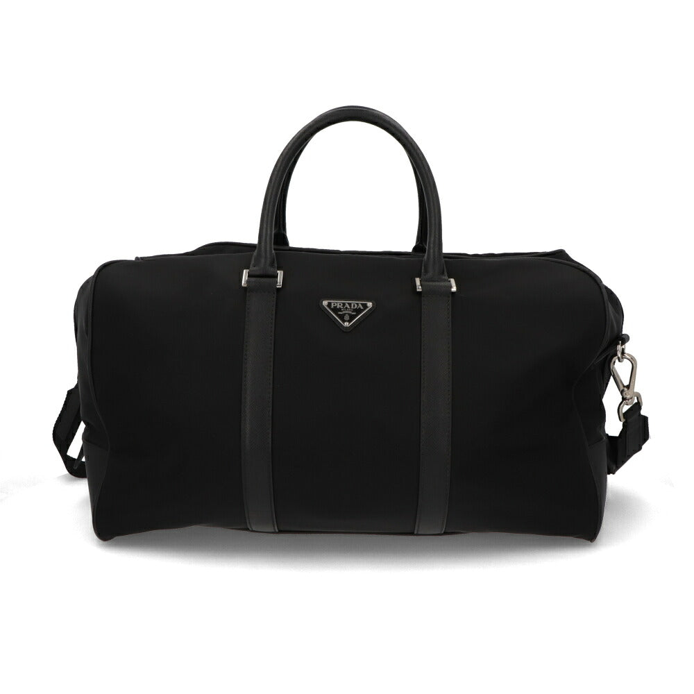 【中古/Bランク】 PRADA プラダ ユニセックス バッグ ボストンバッグ ブラック ナイロン レザー シリアルあり 大容量