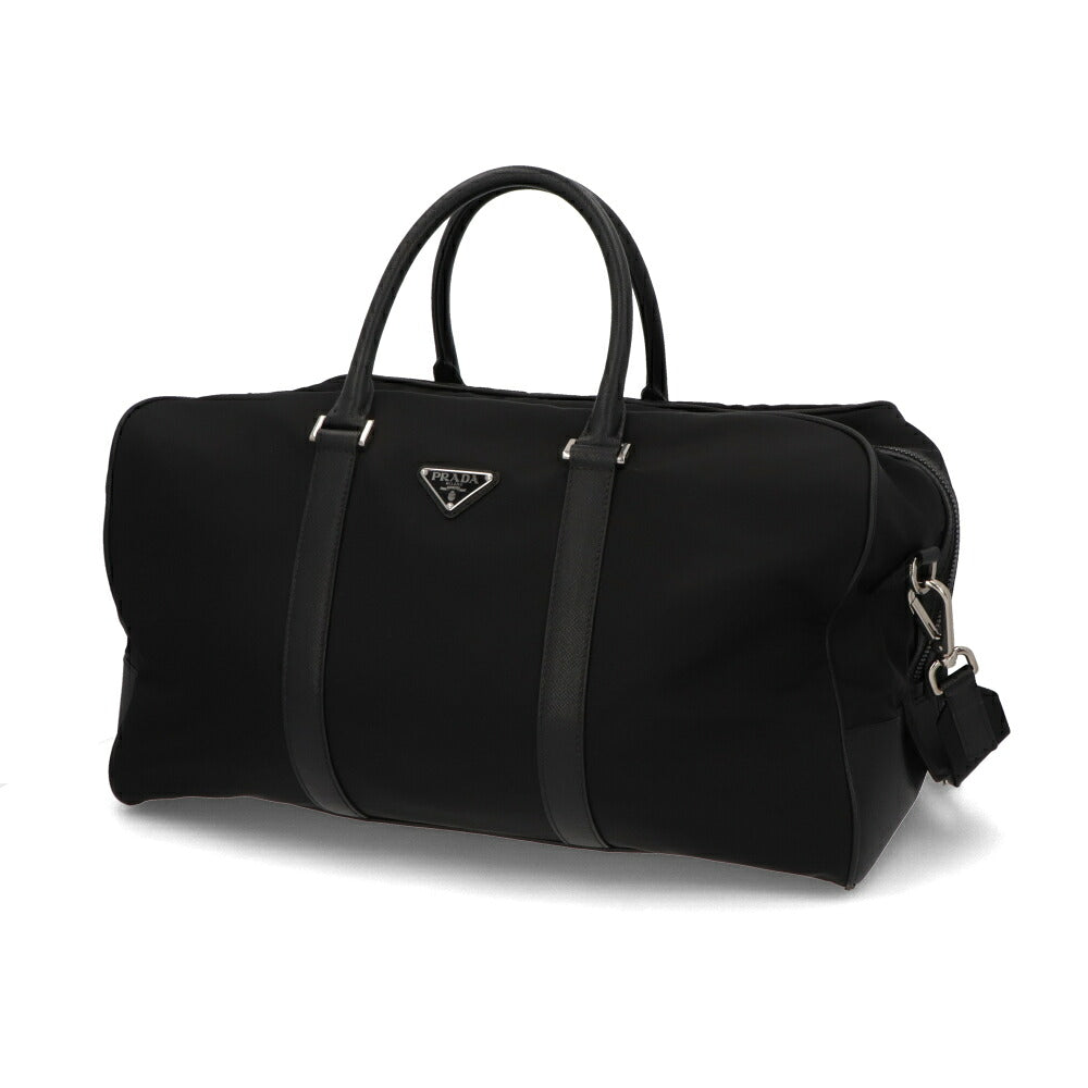 【中古/Bランク】 PRADA プラダ ユニセックス バッグ ボストンバッグ ブラック ナイロン レザー シリアルあり 大容量