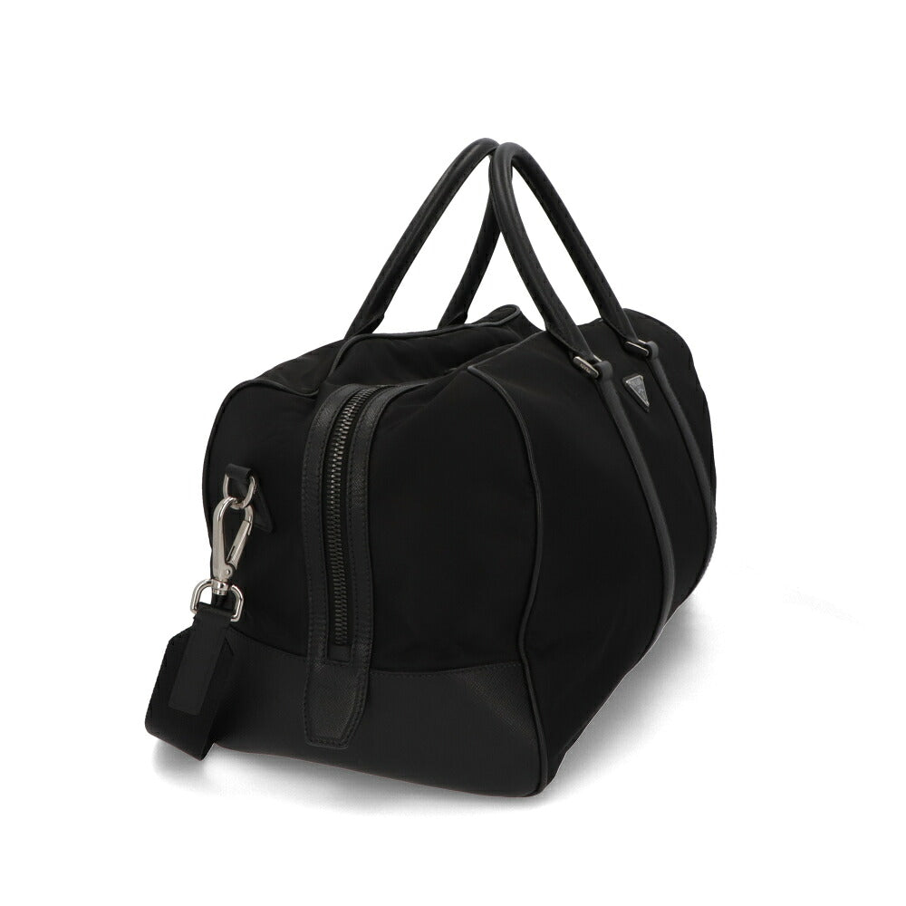 【中古/Bランク】 PRADA プラダ ユニセックス バッグ ボストンバッグ ブラック ナイロン レザー シリアルあり 大容量