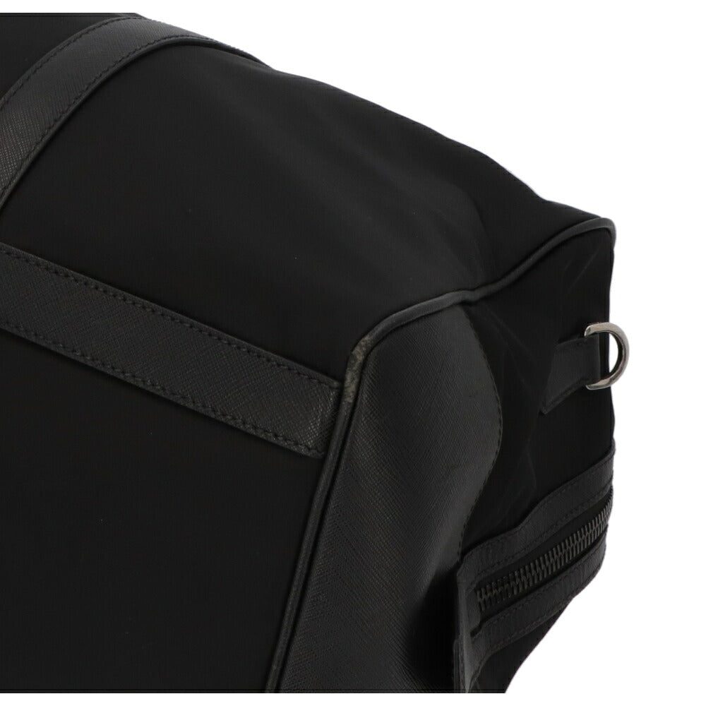 【中古/Bランク】 PRADA プラダ ユニセックス バッグ ボストンバッグ ブラック ナイロン レザー シリアルあり 大容量
