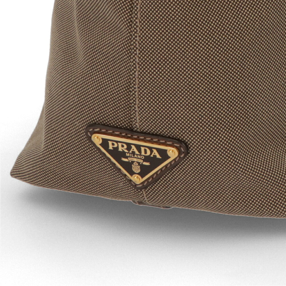 【中古/Aランク】 PRADA PRADA プラダ レディース バッグ ハンドバッグ カーキ キャンバス レザー シリアルあり ジャガード 2WAY ショルダーバッグ 1BA104