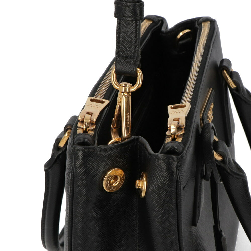 【中古/Aランク】 PRADA プラダ レディース バッグ ハンドバッグ ガレリアスモール ブラック サフィアーノレザー シリアルあり 2WAY ショルダーバッグ BN2316