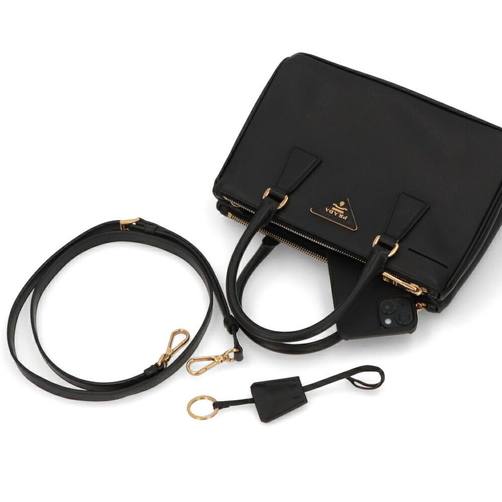 【中古/Aランク】 PRADA プラダ レディース バッグ ハンドバッグ ガレリアスモール ブラック サフィアーノレザー シリアルあり 2WAY ショルダーバッグ BN2316