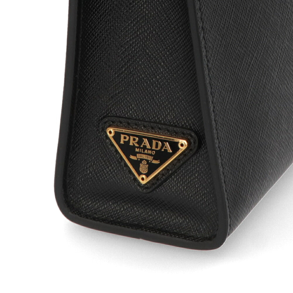 【中古/Aランク】 PRADA プラダ レディース バッグ トートバッグ ブラック レザー ロゴ ゴールド金具 1BA333