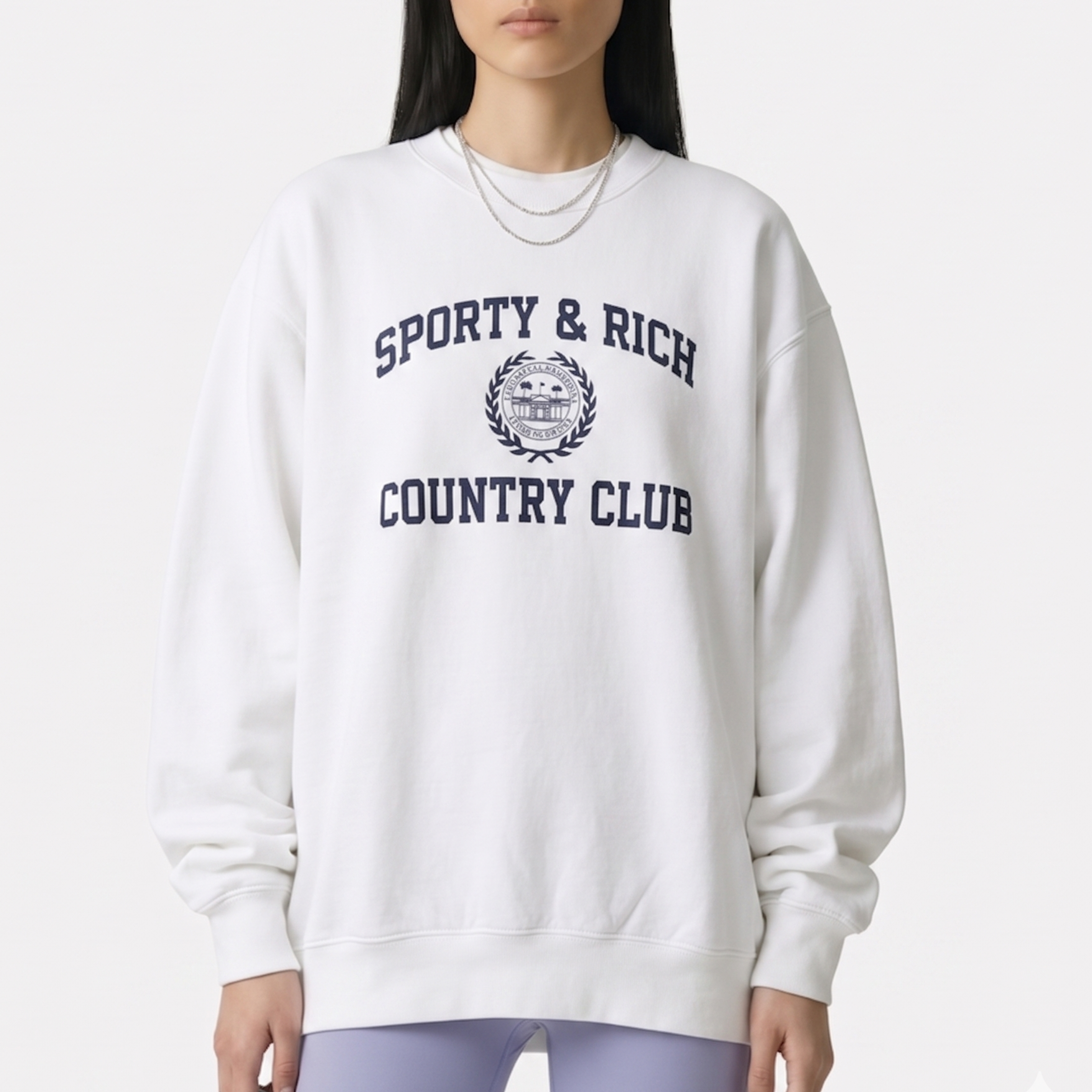 Sporty＆Rich スウェット ホワイト 長袖 オーバーサイズ 裏起毛