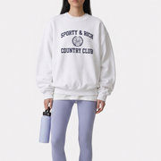 Sporty＆Rich スウェット ホワイト 長袖 オーバーサイズ 裏起毛