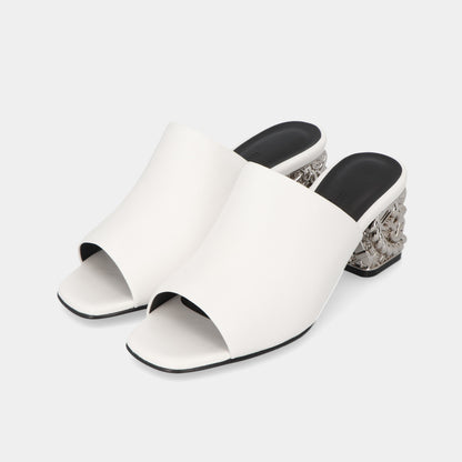 エルメス HERMES グロッシー60 サンダル ホワイト